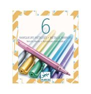Djeco Metalic markers - Filctoll szett 6 db-os, Fémes színek