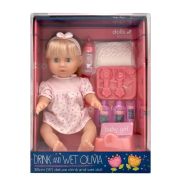 Dolls World Olivia baba 38 cm fésülhető, iszik-pisil funkcióval