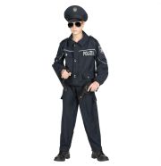 Fekete rendőr jelmez, 116 cm