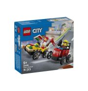 LEGO® City 60458 Pizzásautó vs. tűzoltóautó, versenyautós csomag