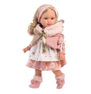 Llorens Lucia baba rózsaszín mellényben és ruhában 40 cm
