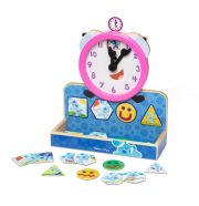 Melissa & Doug fa készségfejlesztő játék, Azúrkék nyomok és te - mágneses óra