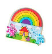 Melissa & Doug fa készségfejlesztő játék, Azúrkék nyomok és te - szivárvány puzzle