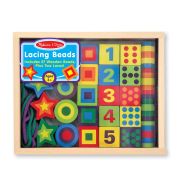 Melissa & Doug Fa készségfejlesztő játék, Fűzős gyöngyök dobozban