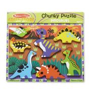 Melissa & Doug Fa készségfejlesztő játék, Könnyen megfogható puzzle, dínók