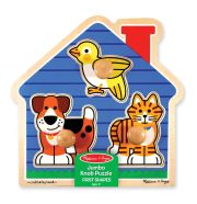 Melissa & Doug Fa készségfejlesztő játék, Puzzle fogantyúval, kis kedvencek