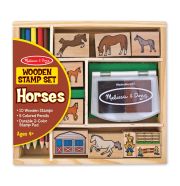 Melissa & Doug Fa nyomda készlet ceruzákkal, lovak