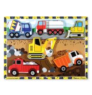 Melissa & Doug Készségfejlesztő játék, Könnyen megfogható puzzle, munkagépek