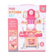 MK Toys Rózsaszín mini játékkonyha kiegészítőkkel 35 db-os, hang- és fény effektekkel