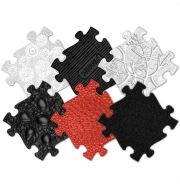 Muffik ortopédiai puzzle szőnyeg - Bébi szett, fekete-piros-fehér, 6 db