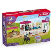 Schleich 42619 Horse Club Lószállíó lakóautó, lovakkal és kiegészítőkkel
