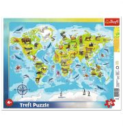 Trefl puzzle 24 db - Európa térképe állatokkal
