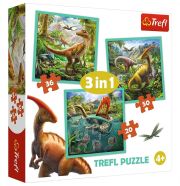 Trefl puzzle 3 az 1-ben - A dinoszauruszok rendkívüli világa (20, 36, 50 db)