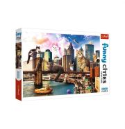 Trefl puzzle Crazy City 1000 db - Macskák New Yorkban