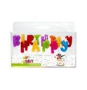 Trendhaus "Happy Birthday" csillogó betűk szülinapi gyertya szett