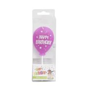Trendhaus "Happy Birthday" szülinapi lufi gyertya, 1 szál, 6 színben